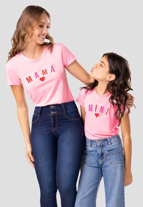 Camiseta Infantil Femenino Rosa Mp 291