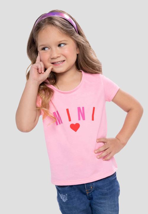Camiseta Infantil Femenino Rosa Mp 291