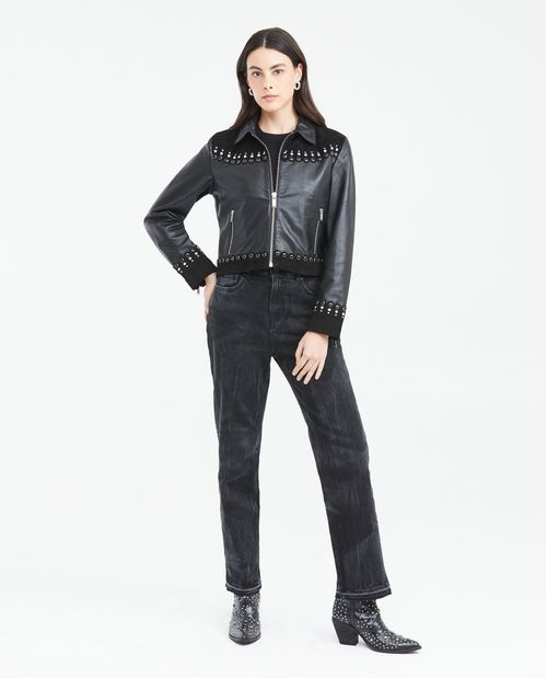 Chaqueta Shacket de Piel de Cordero para Mujer