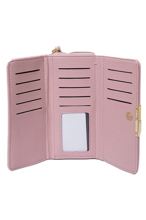 Billetera rectangular texturzada para dama
