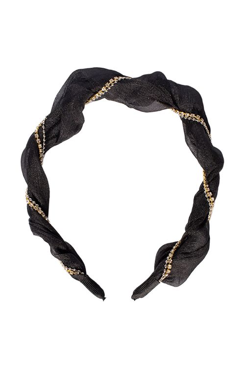 Balaca para cabello color negro con destellos