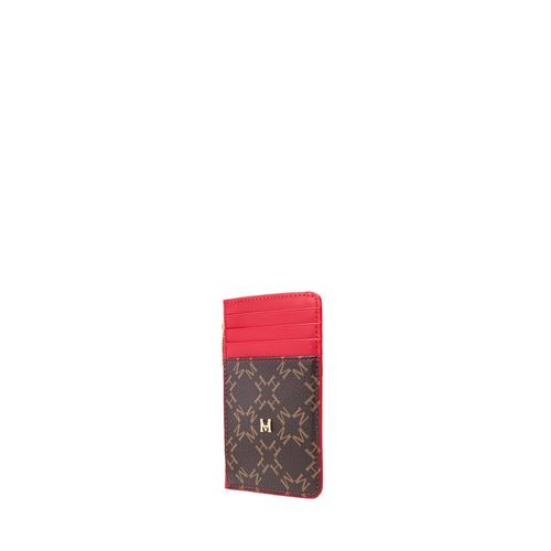 Tarjetero 8 Tarjetas Con Zip Cafe Rojo Primario Básico