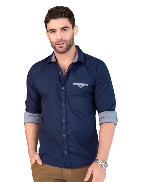 Camisa Hombre Azul Navy Mp 87620