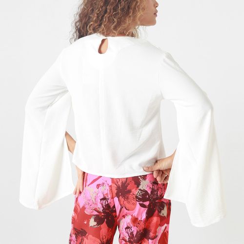 Blusa Cuello Redondo Manga Abierta