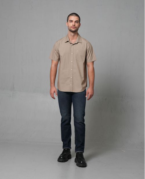 Camisa manga corta con bordado para hombre