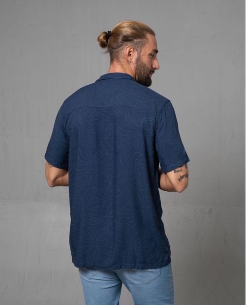 Camisa tipo bowling estampada para hombre
