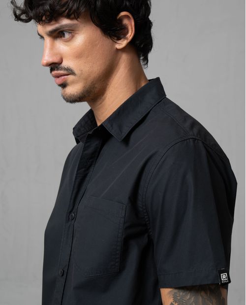 Camisa manga corta en popelina para hombre