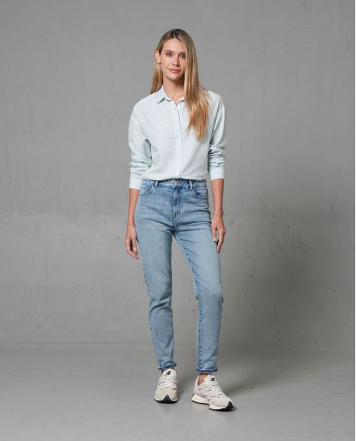 Camisa icónica con diseño preteñido a rayas para mujer