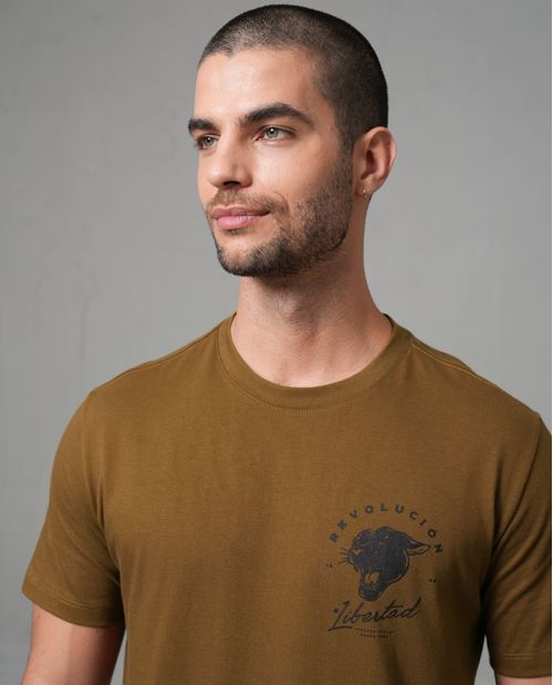 Camiseta de tela con textura estampada para hombre
