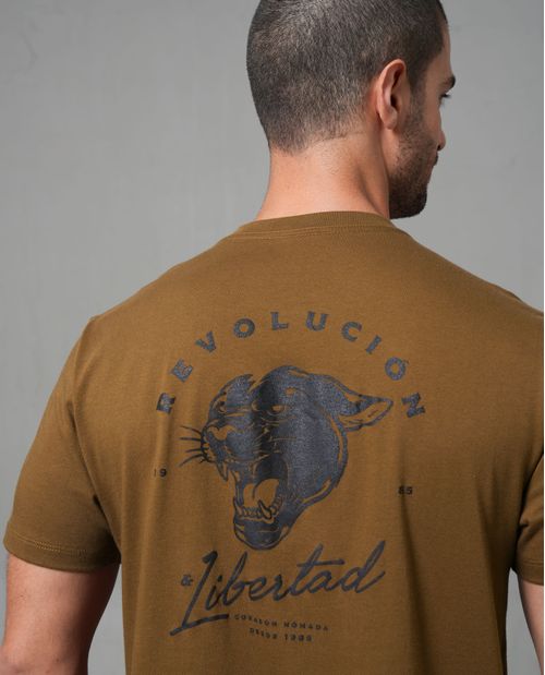 Camiseta de tela con textura estampada para hombre