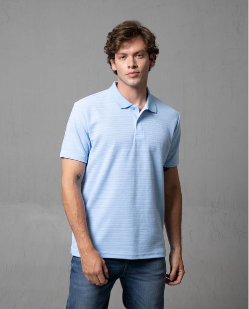Polo en tela con textura para hombre