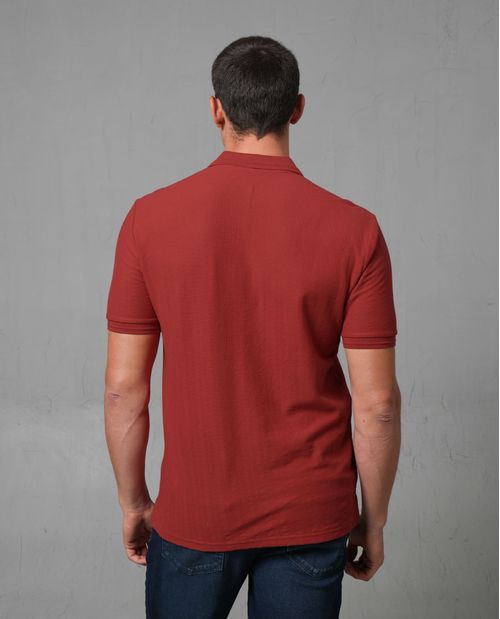 Polo comfort de tela con textura para hombre