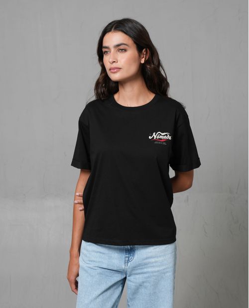 Camiseta manga corta con estampado para mujer