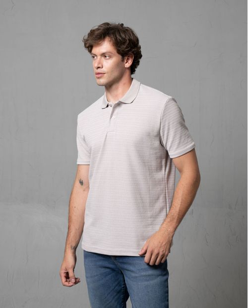 Polo en tela con textura para hombre