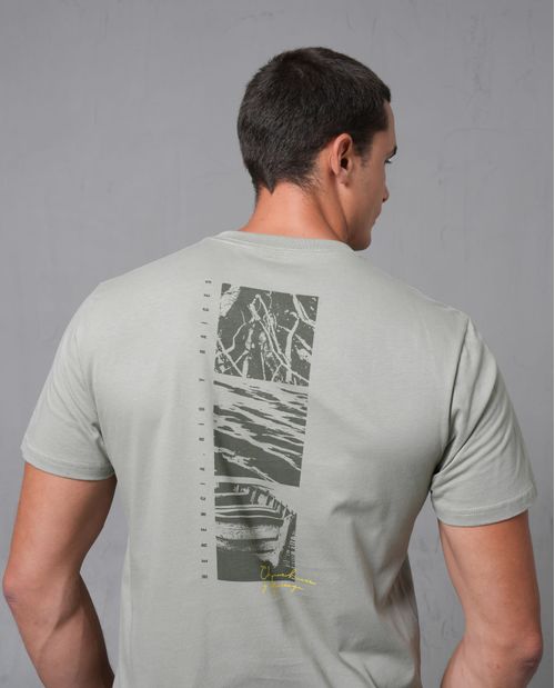 Camiseta manga corta estampada para hombre
