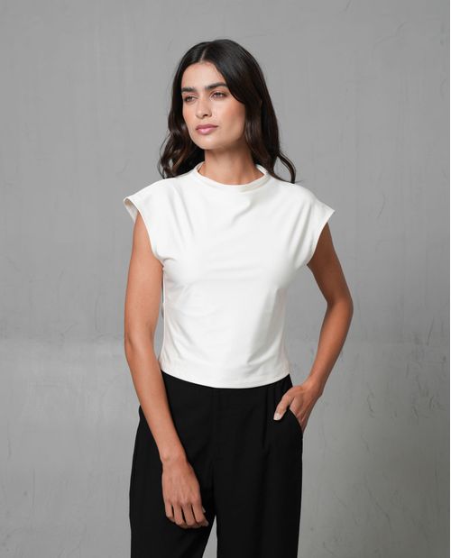 Camiseta ajustada con escote en espalda para mujer