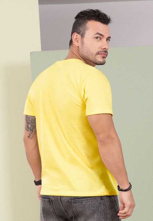 Camiseta Hombre Amarillo Pastel Mp 105406