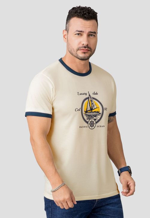Camiseta Hombre Crema Mp 110525