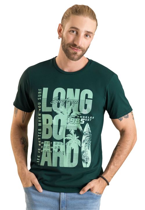 Camiseta Hombre Verde Botella Rutta 100466