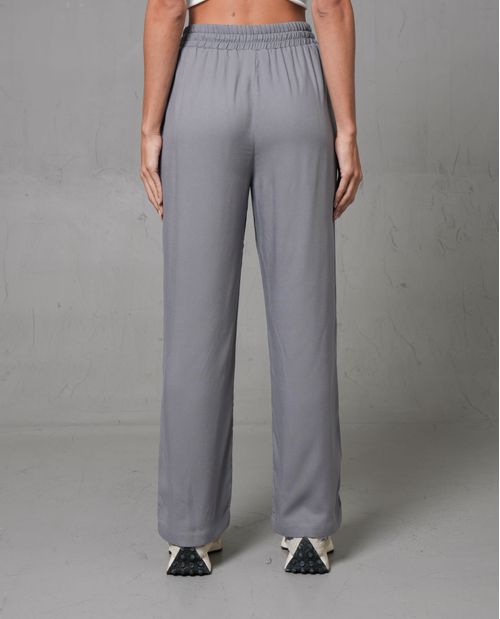 Pantalón Recto con pretina enresortada para mujer