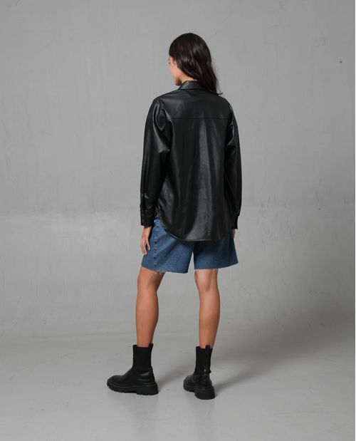 Short amplio con ruedo al corte para mujer