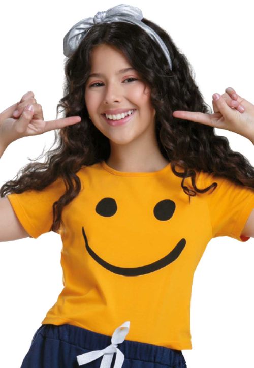 Camiseta Infantil Femenino Amarillo Mp 88957