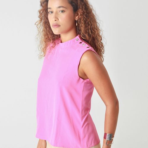 Blusa Cuello Alto Manga Sisa