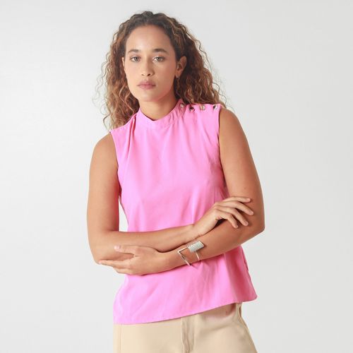 Blusa Cuello Alto Manga Sisa