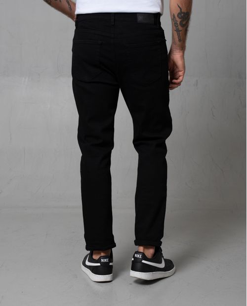 Jean Slim black denim para hombre