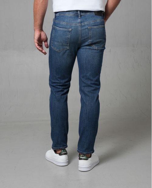 Jean Slim con raspones tono medio para hombre
