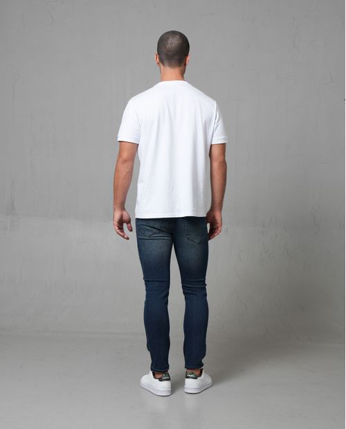 Jean Slim tono medio con iluminaciones para hombre