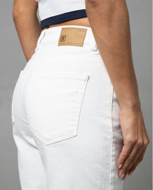 Jean Mom en tono crudo para mujer