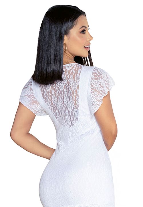 Vestido Corto Mujer Blanco Mp 3475