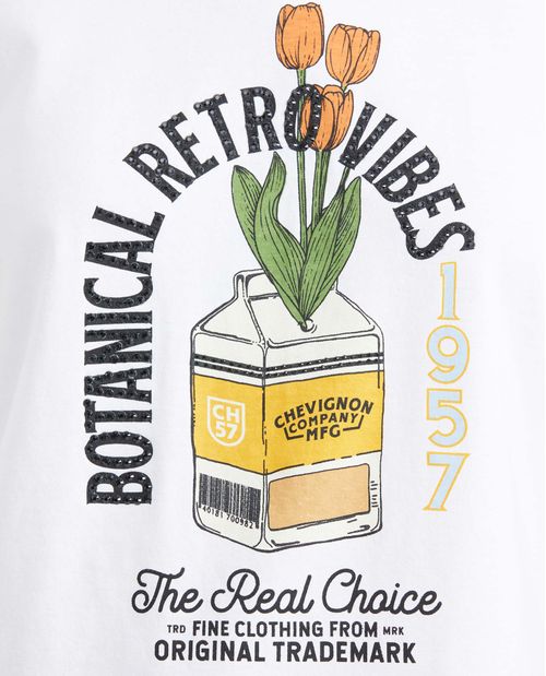 Camiseta Estampada con Detalles en Piedras para Mujer