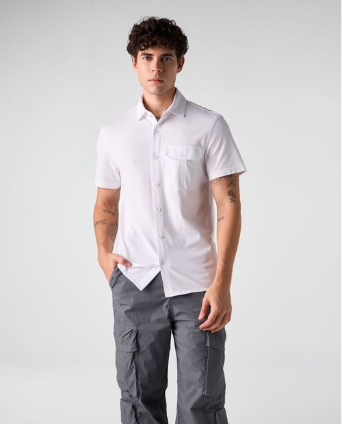 Polo Slim con bolsillo de parche para hombre
