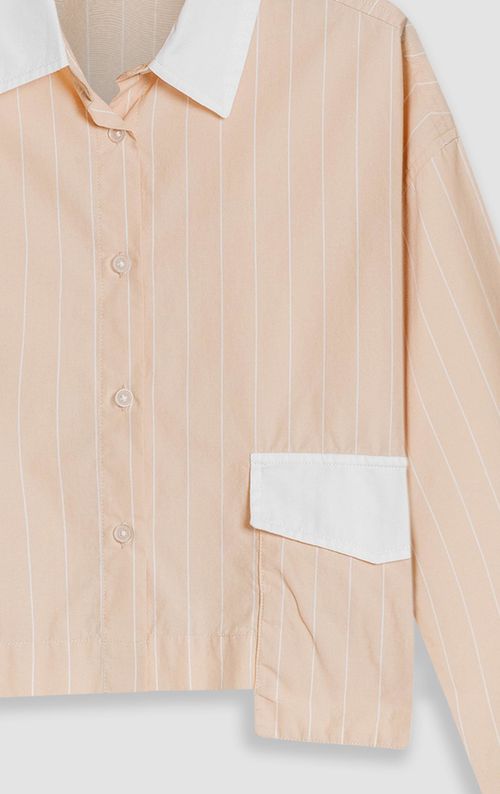 Camisa manga larga diseño a rayas para mujer