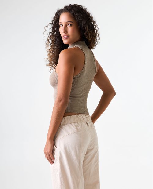 Camiseta seamless manga sisa para mujer