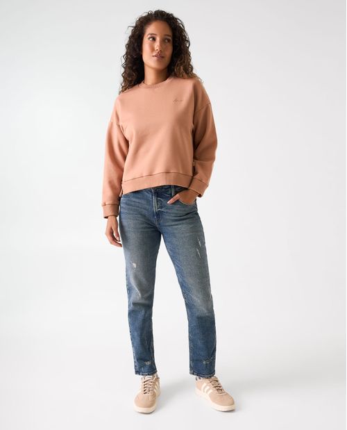 Buzo regular fit cuello redondo para mujer
