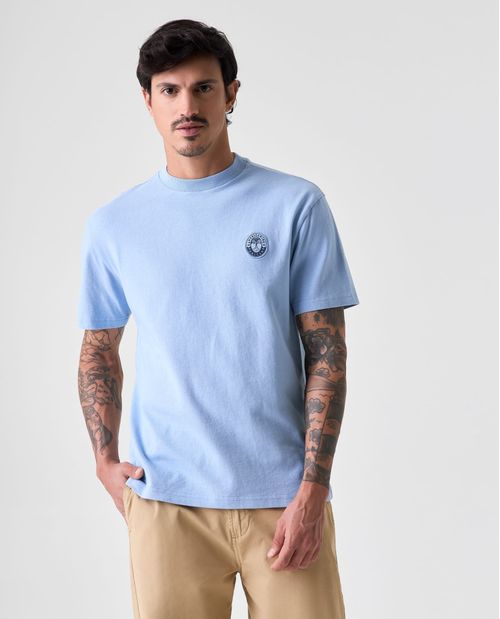 Camiseta de tela con efecto y estampado para hombre