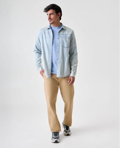 Camiseta de tela con efecto y estampado para hombre
