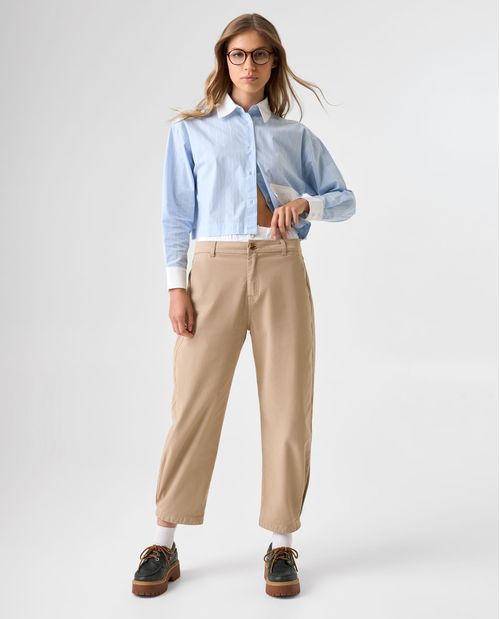 Camisa manga larga diseño a rayas para mujer