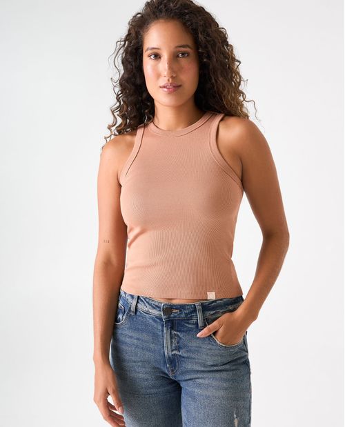 Camiseta manga sisa para mujer