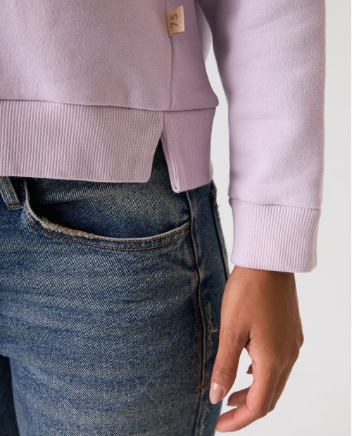 Buzo regular fit cuello redondo para mujer