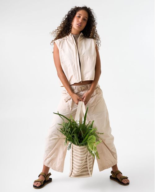 Pantalón parachute de tiro alto para mujer
