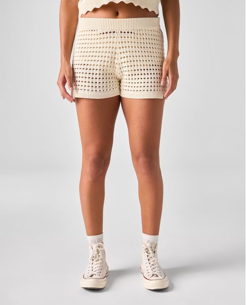 Short tejido de tiro medio para mujer