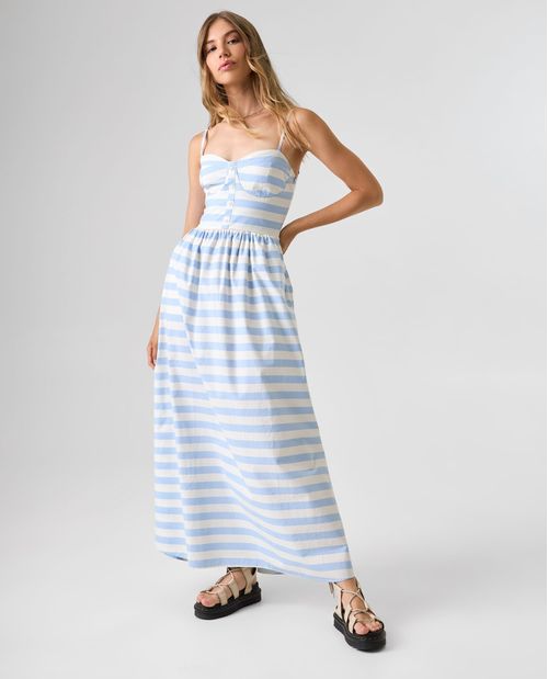 Vestido largo con diseño de rayas para mujer