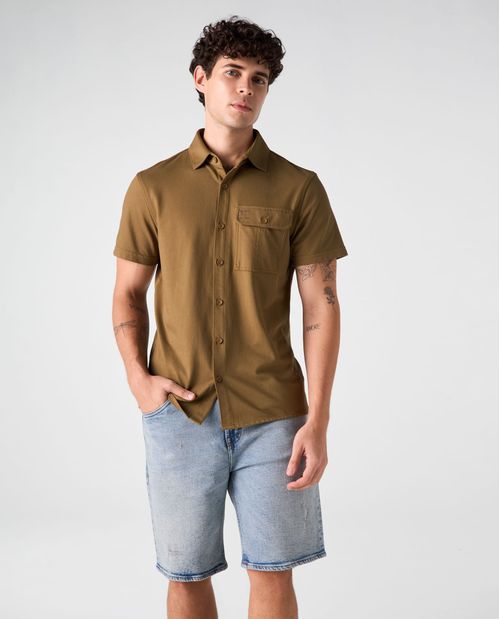 Polo Slim con bolsillo de parche para hombre