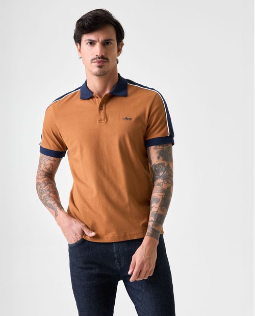 Polo Slim con diseño en bloques de color para hombre