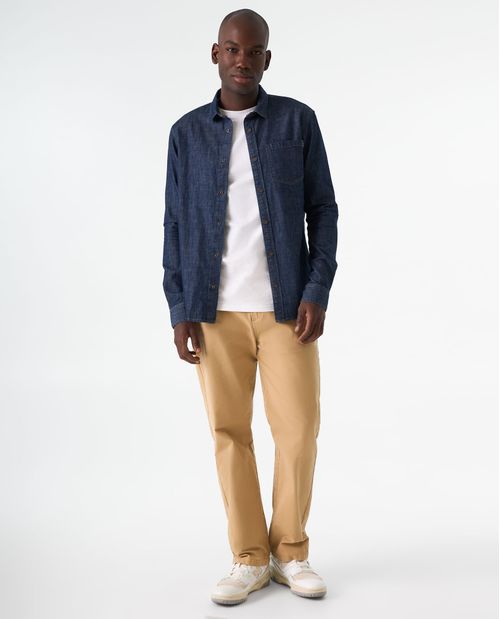 Camisa en denim liviano para hombre