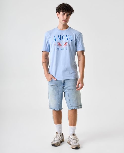 Camiseta manga corta estampada para hombre